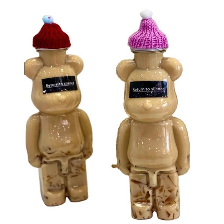 PET-Boba-Tee-Flaschen in Bearbrick-Form, 350 ml/500 ml
