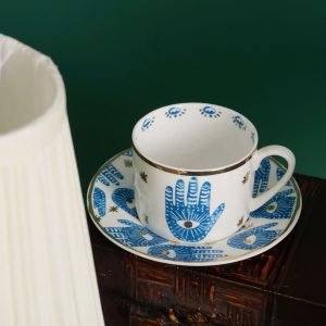 Mug en céramique fait main motif mauvais œil