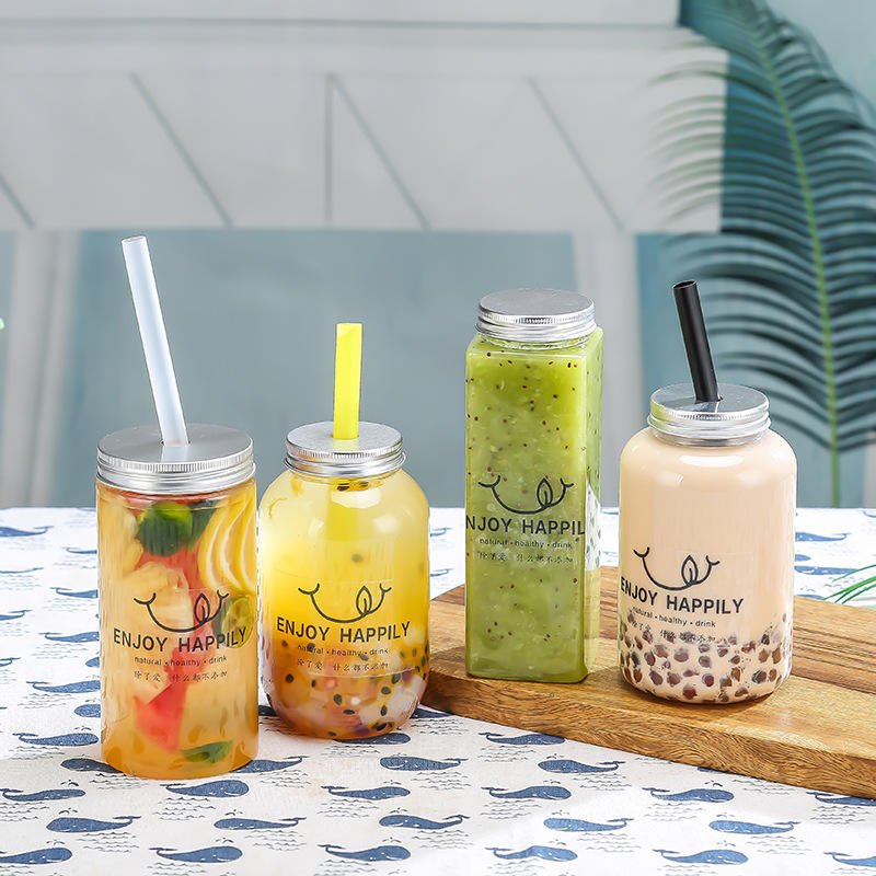 300ml 350ml 400ml 500ml Cute Shaped Plastic Juice Milk Tea Packaging Bottles With Cap - photo 3
