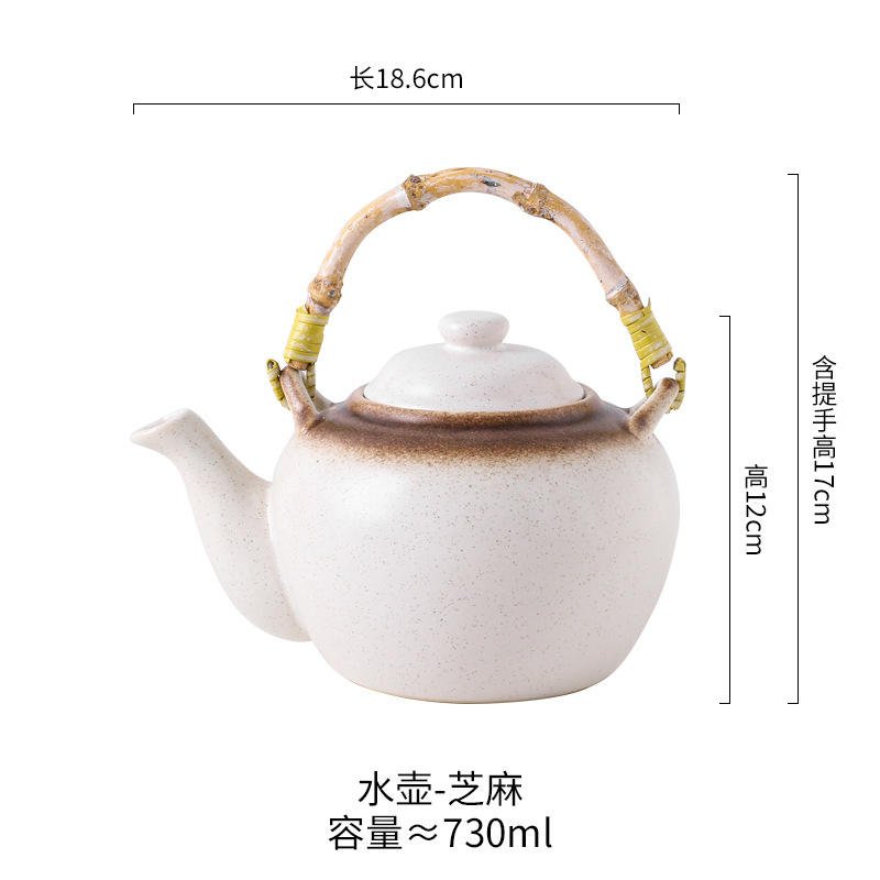 Japanese-Style Minimalist Household Ceramic Porcelain Kung Fu Tea Set Single Pot Teapot Lifting Beam Coarse Pottery Eco-Friendly - photo 5