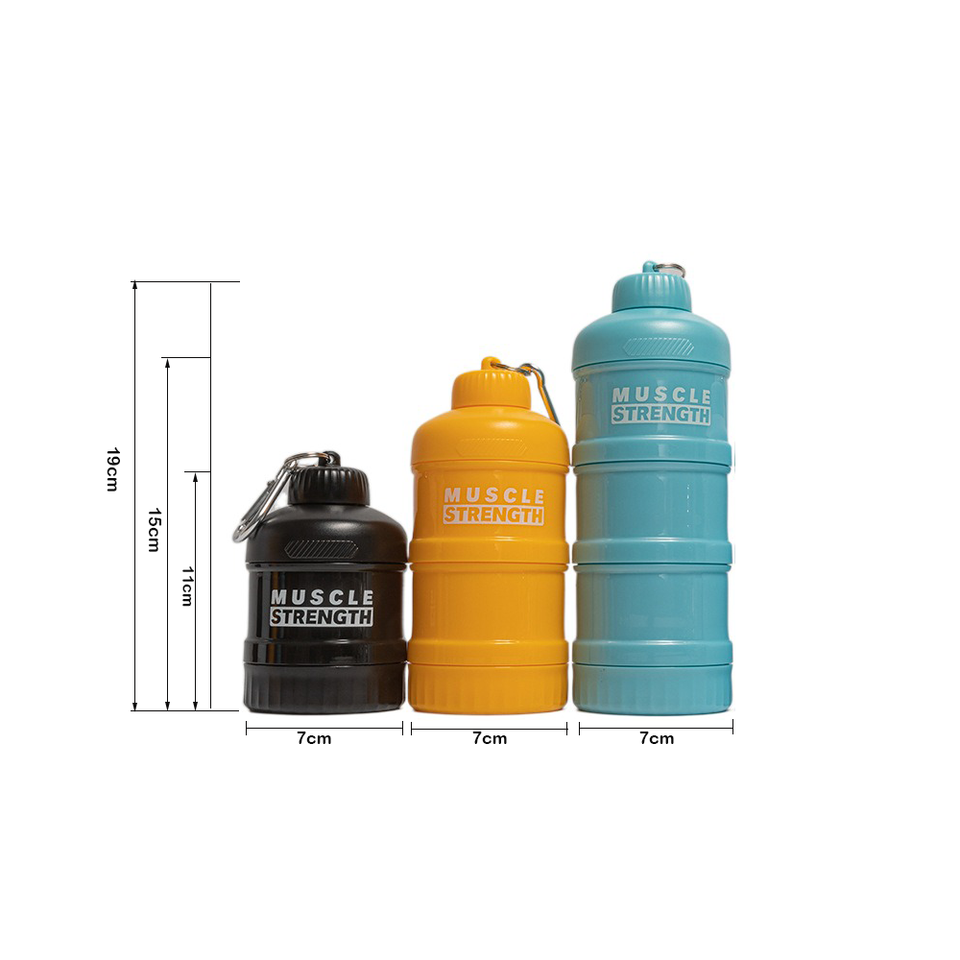 Portable Mini Protein Powder Bottle with Keychain Health Funnel Medicine Box Container Small Cup Outdoor Sport Storage - photo 5