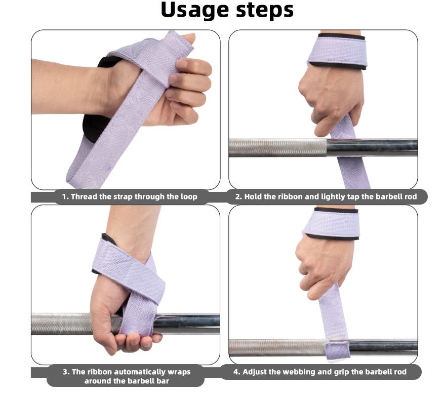 Slap On Gym Wrist Straps Padded Lifting Straps Snap Design Weightlifting Hand Strap For Strength Workout Hand Grip Protection - photo 2