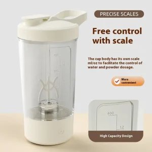 كوب شيكر ذاتي الخلط كهربائي أوتوماتيكي بلاستيك قابل للشحن عبر USB 450ml