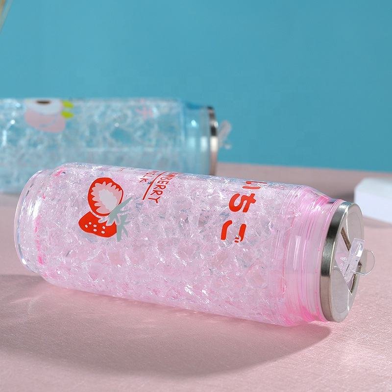 Reusable 15oz Plastic Double Wall Clear Acrylic Snow Globe Can Shaped Tumbler - photo 5