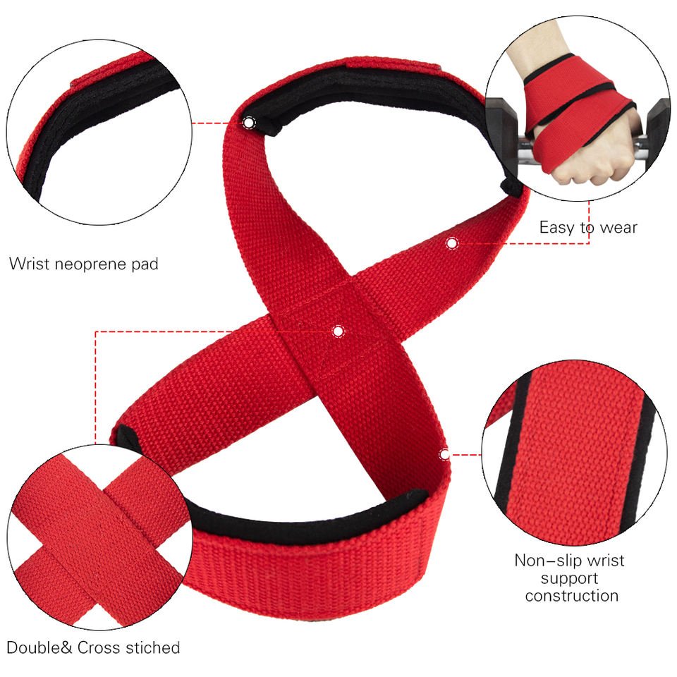 PEMSHENG 8 Shape Workout Pull up Gym Fitness Padded Figure 8 Straps Deadlift Weight Lifting Wrist Straps - photo 4
