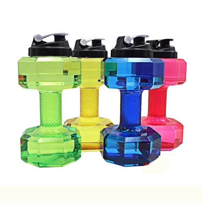 Custom Logo Home Fitness Gym Equipment 2.2L 2.6L Cheap Set Plastic Dumbbell Water Bottle