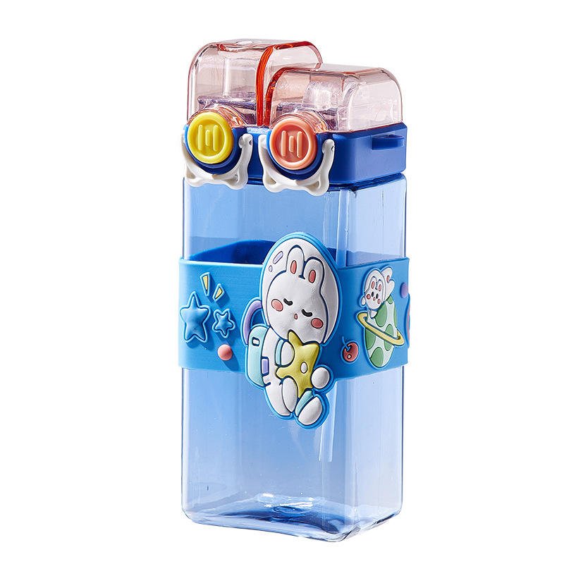 Double Drinking 520ml Cute Cartoon Portable Personalized Plastic Water Bottle - photo 2