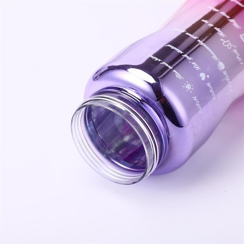 Metallic Shining Glitter Colors Plastic Electroplate Motivational Sports Water Bottles 3 in 1 Set - photo 5