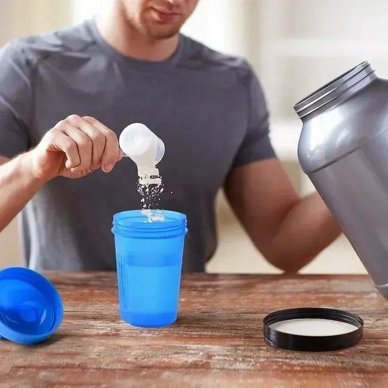 400ml 600ml 800ml Gym Protein Shaker Bottle Bpa Free Plastic Fitness Water Bottle Sports Mixer Cup Quick Dissolve Shaker - photo 5