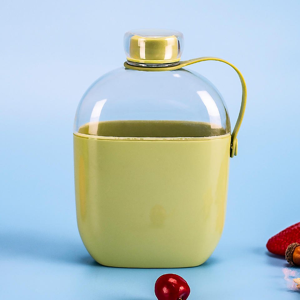 750ml Eco Friendly Portable Transparent Square Shaped Flat Plastic Water Bottle With Sleeve - photo 3