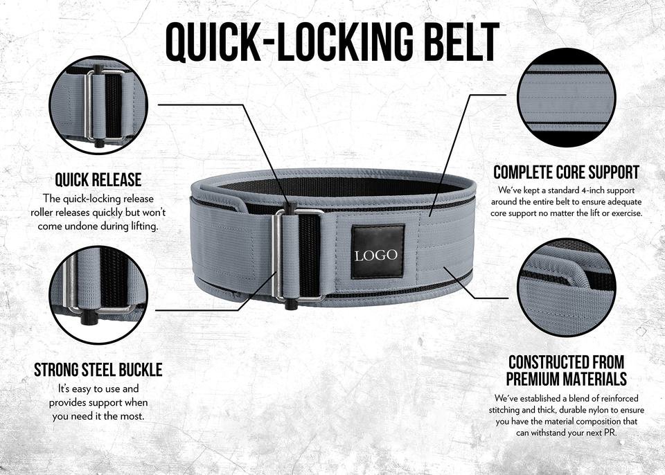 Adjustable Double Layer Lightweight Nylon Weightlifting Belt Hook Loop Closure for Powerlifting Deadlift Gym Back - photo 4