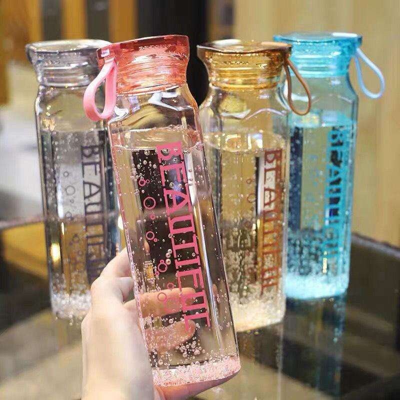 Creative 500ml Diamond Glass Water Bottle