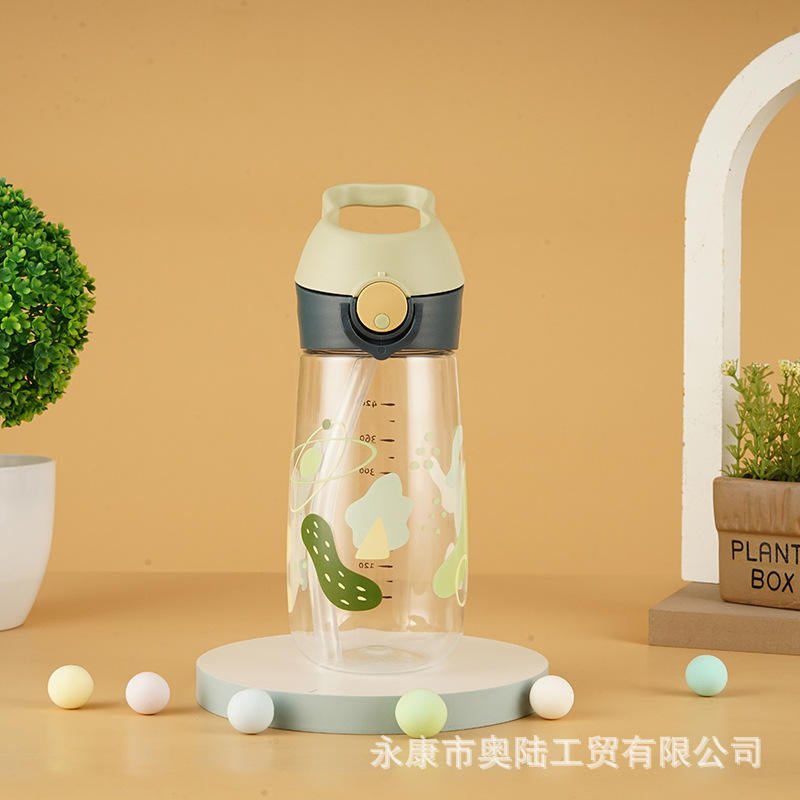 Tritan 500ml Portable Cute Bpa Free Kids Drink School Plastic Water Bottle With Straw Cartoon Image - photo 4
