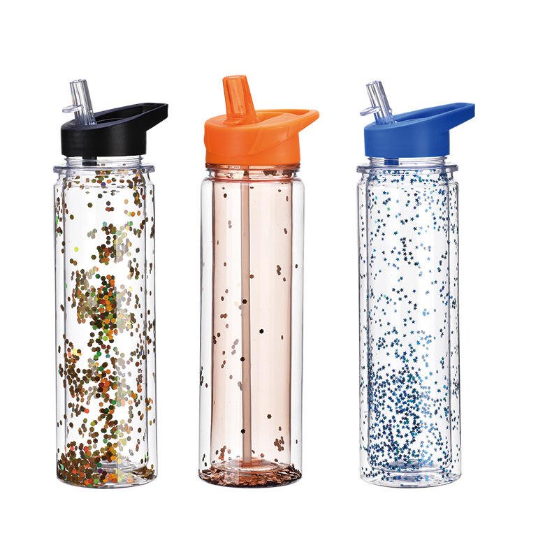 Pre Grilled With Hole Double Wall 300ml 10oz DIY Personalized Clear Sport Water Bottle for Cycling - photo 3