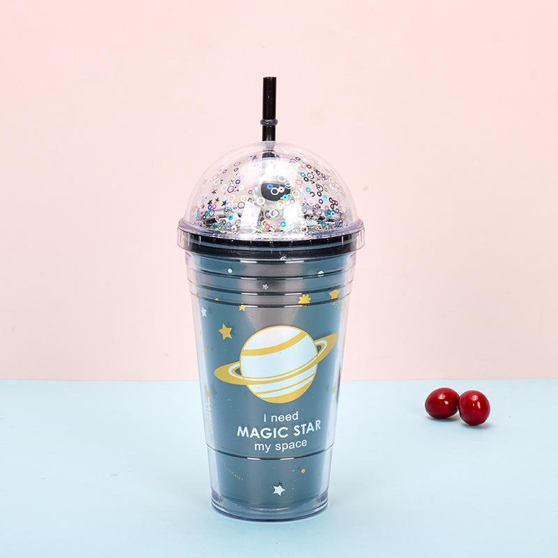 Hot Custom DIY Double Wall Plastic Acrylic Clear Cup Dupes Snow Globe Snowball Snowglobe Tumbler With Lids and Straws - photo 5