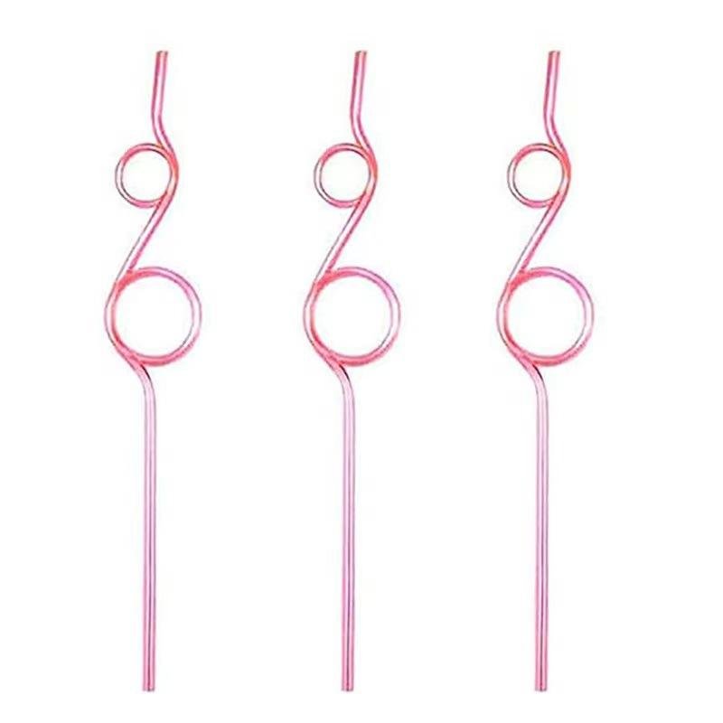 Reusable Flexible Kids Straws Birthday Party Supplies Different Shapes Decorations Colorful Crazy Twisty Drinking Straws - photo 3