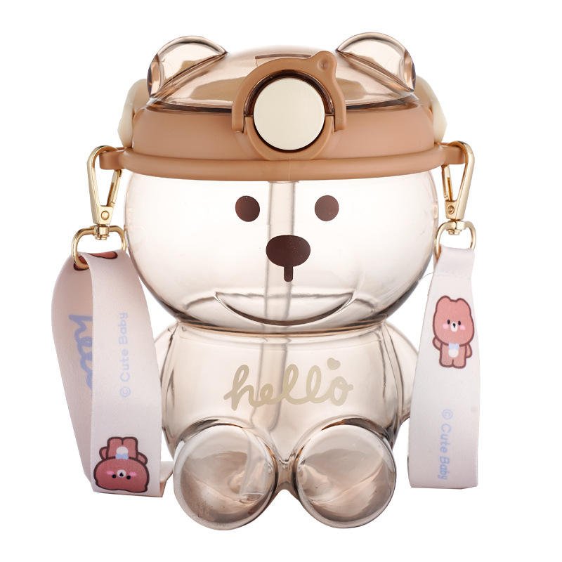 Nice Bear Shaped Kid Outdoor Portable BPA Free 1000ml Children Drinking Water Bottle