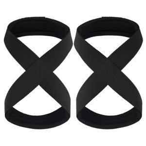 Correas de levantamiento figura 8 resistentes, agarres de fitness para peso muerto y entrenamiento de fuerza