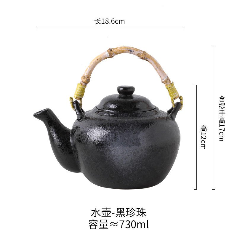Japanese-Style Minimalist Household Ceramic Porcelain Kung Fu Tea Set Single Pot Teapot Lifting Beam Coarse Pottery Eco-Friendly - photo 2