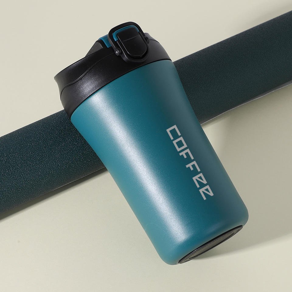 14oz 400ml Wholesale Vintage Unique Handleless Stainless Steel Coffee Mugs With Dual Drinking Lid - photo 2