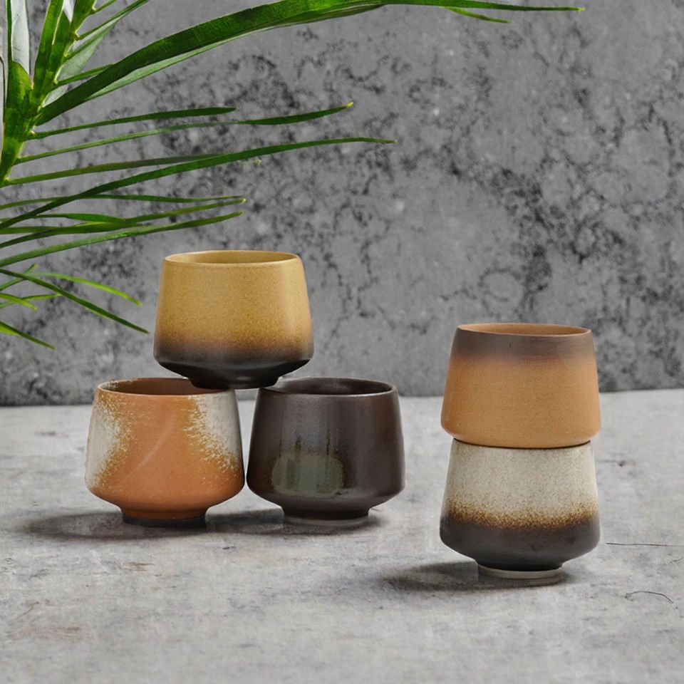 Vintage 200ml Ceramic Matcha Latte Mug Set No Handle Coffee Cup and Teacup for Hot Beverages - photo 3