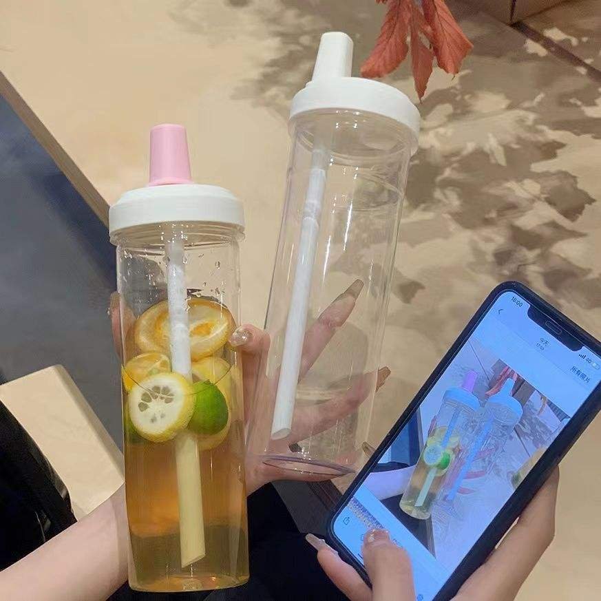 Large Capacity 500ml/850ml Bubble Tea Borosilicate Glass Cup With Lid and Straw - photo 2