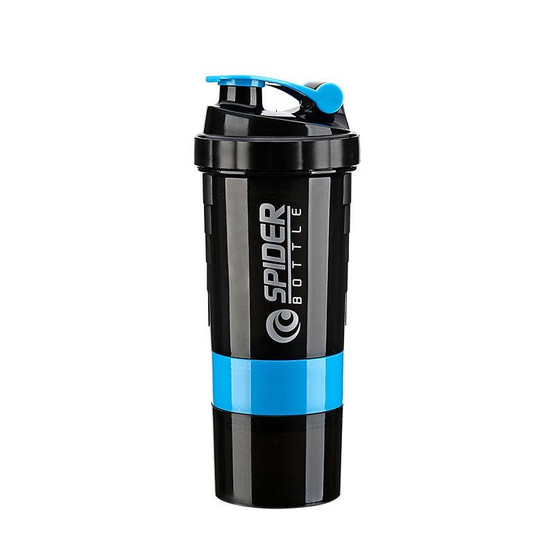 Classic 3 Layers 500ml Plastic Gym Food Grade Protein Shaker Bottle With Spring Ball Pill Box Powder Storage - photo 3