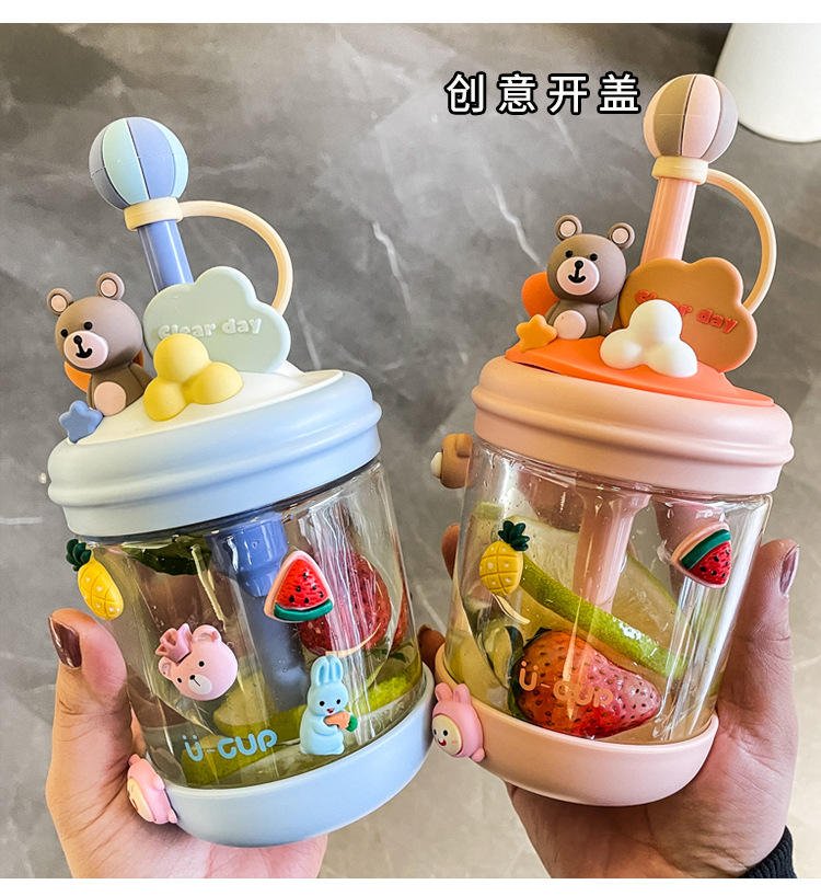 BPA Free Wholesale Portable Acrylic 470ml Plastic Boba Straw Kids Tumbler Cups With Lids and Straws - photo 2