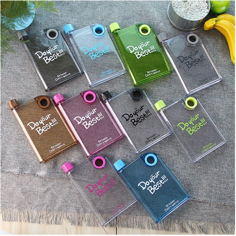 Promotional Gift Custom Logo Notebook A5 Memo Flat Portable 450ml Plastic Water Bottle
