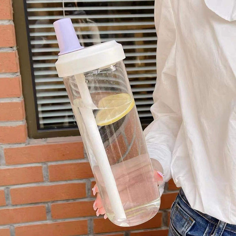 Large Capacity 500ml/850ml Bubble Tea Borosilicate Glass Cup With Lid and Straw - photo 3