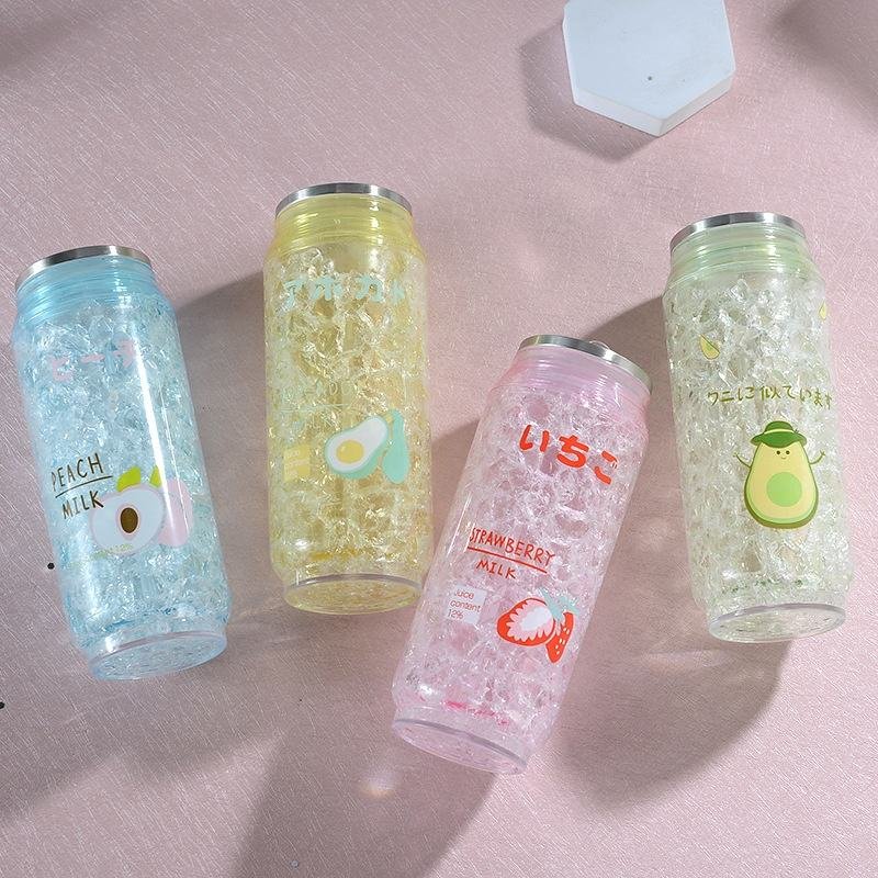 Reusable 15oz Plastic Double Wall Clear Acrylic Snow Globe Can Shaped Tumbler - photo 3