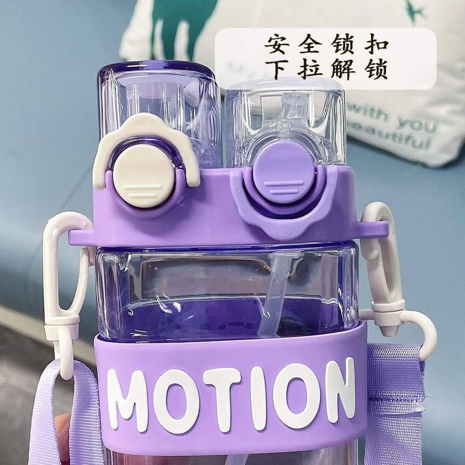 Student and Children 550ml Cartoon Double Mouth Portable School Outdoor Sports Plastic Water Bottle - photo 4