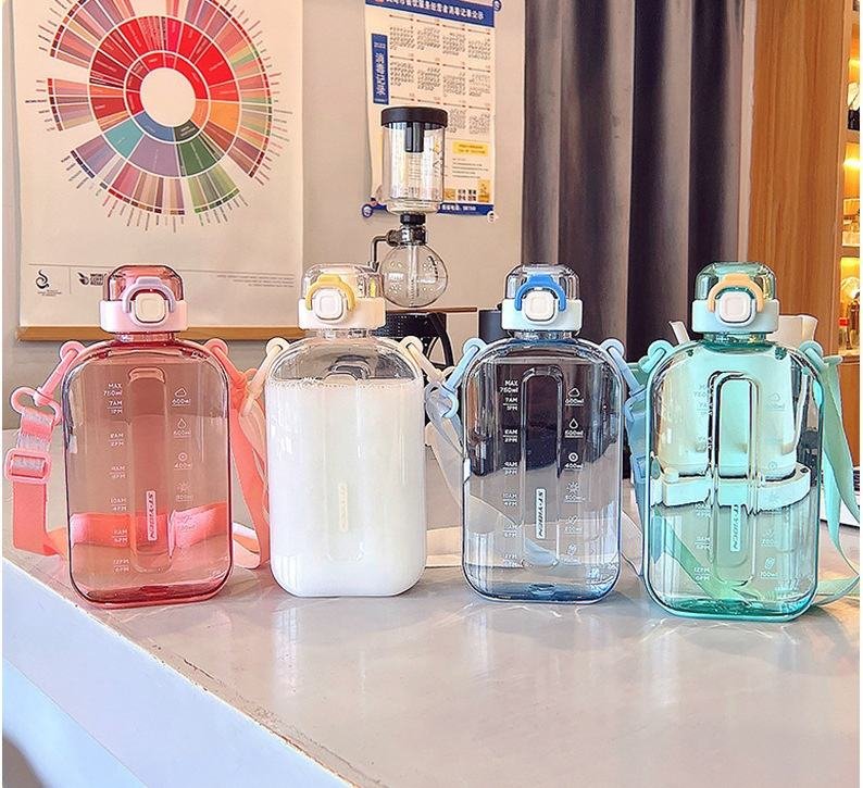 Popular Reusable 750ml Gym Sport Notebook Drinking Square Plastic Flat Water Bottle - photo 2