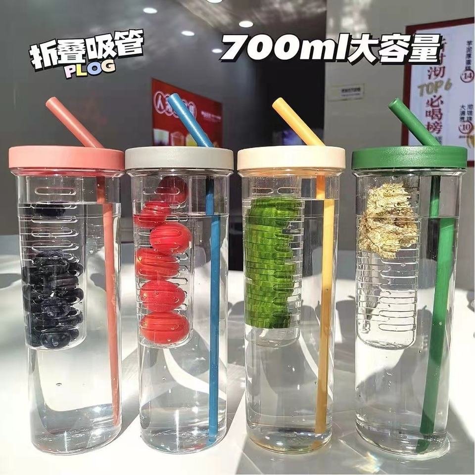 Wholesale 24oz Clear Acrylic Plastic Insulated Double Wall Skinny Tumbler With Straw - photo 2