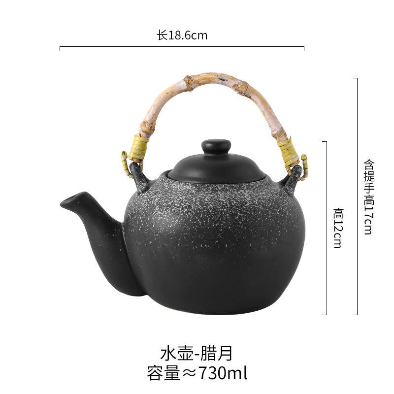 Japanese-Style Minimalist Household Ceramic Porcelain Kung Fu Tea Set Single Pot Teapot Lifting Beam Coarse Pottery Eco-Friendly - photo 3