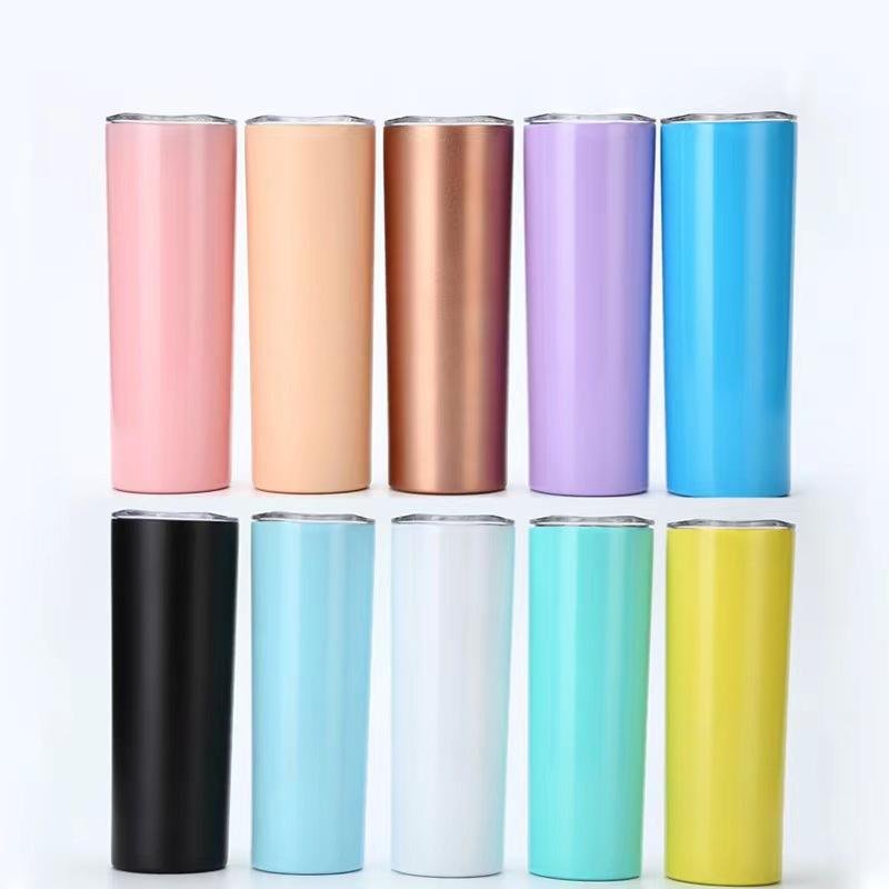 20oz Glitter Shimmer Skinny Straight Stainless Steel Tumbler Handgrip Pattern With Lid Straw - photo 2