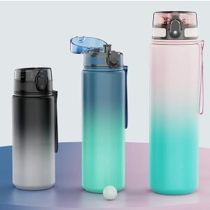 زجاجة متدرجة الألوان خالية من BPA مقاومة للتسريب 1L 32oz