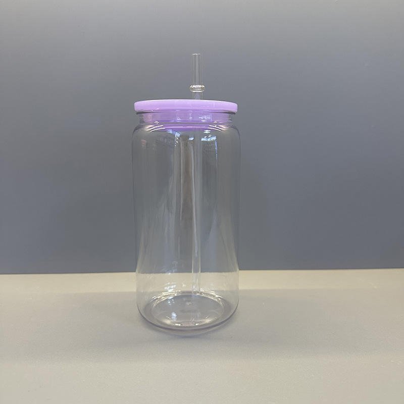 Eco Friendly BPA Free 16oz PET Plastic Soda Can Tumbler with Colorful Lid Straw for UV DTF Wrap Party Use - photo 4