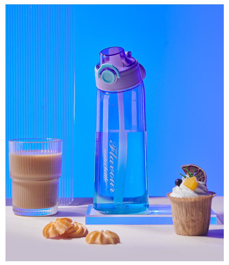 Custom 900ml Gradient Colors Plastic Tritan Air Flavored Water Bottle With Flavor Pod - photo 5