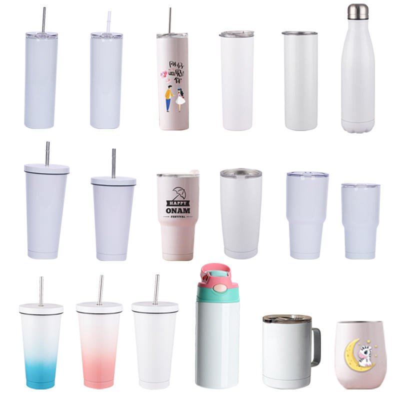 Custom 20oz Metal Tumbler Flat Edge Straw Eco-Glitter Sublimation Design ODM Model 12oz Capacity Vacuum Cold Accessory - photo 2