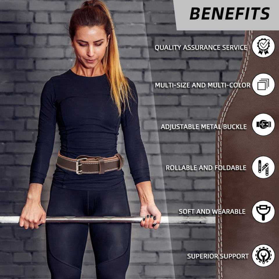 Wholesale Gym Lifting Belt Weightlifting for Men and Women Sports Fitness Leather Weightlifting Belt - photo 5