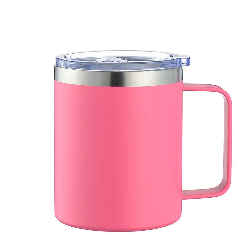 14oz Coffee Travel Insulated Vacuum Stainless Steel Tumbler Mug Cup With Handle and Lid - photo 4