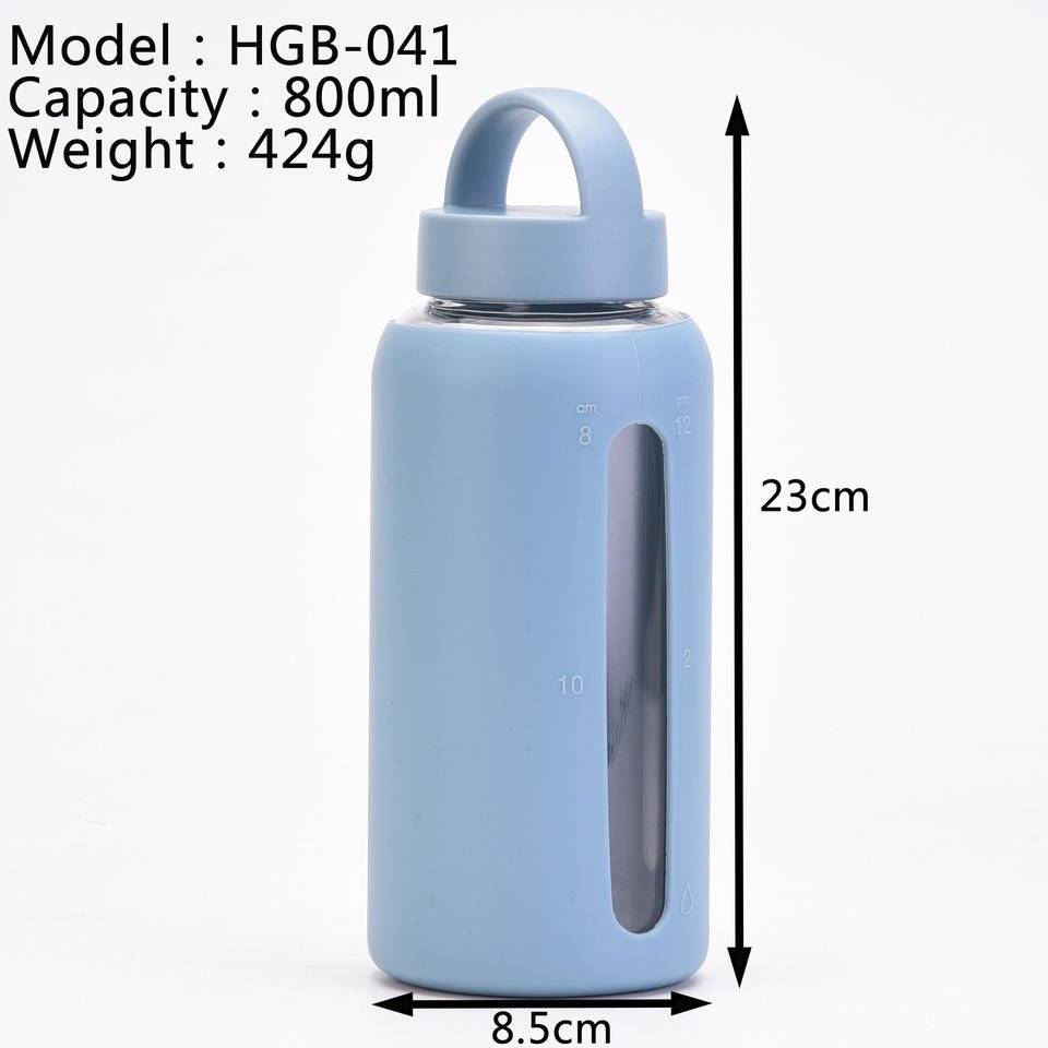 Produced Wholesale Custom Kids Products 800ml BPA Free Borosilicone Glass Water Bottle With Time Marker - photo 4