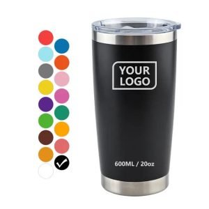 Gobelet mini isotherme double paroi en acier inoxydable thermolaqué personnalisé 20oz avec poignée pour café eau bière thé cadeaux