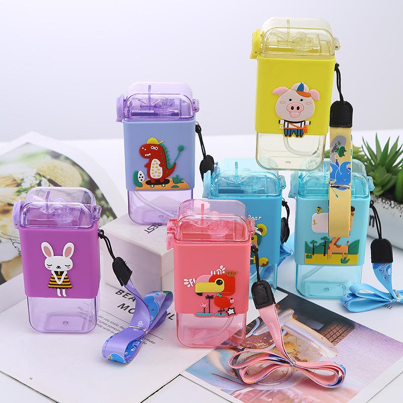 Korean Style A5 Flat Square Cartoon Water Bottle - photo 2
