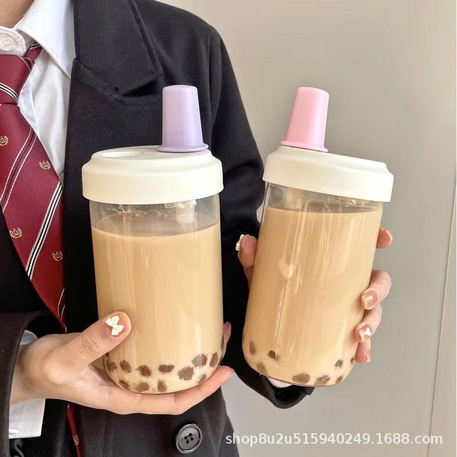 Large Capacity 500ml 850ml Bubble Tea Reusable Plastic Cup With Lid and Straw - photo 3