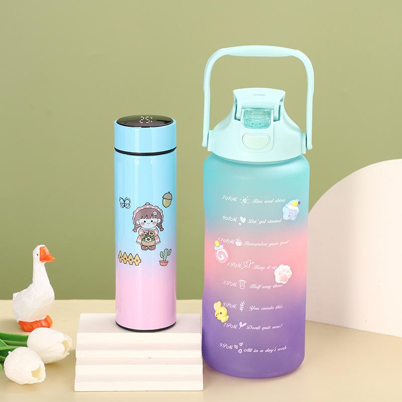 Southeast Asian Market We Bare Bears Smart Tumbler Water Bottle Thermos Vacuum Flasks Gift Set - photo 5