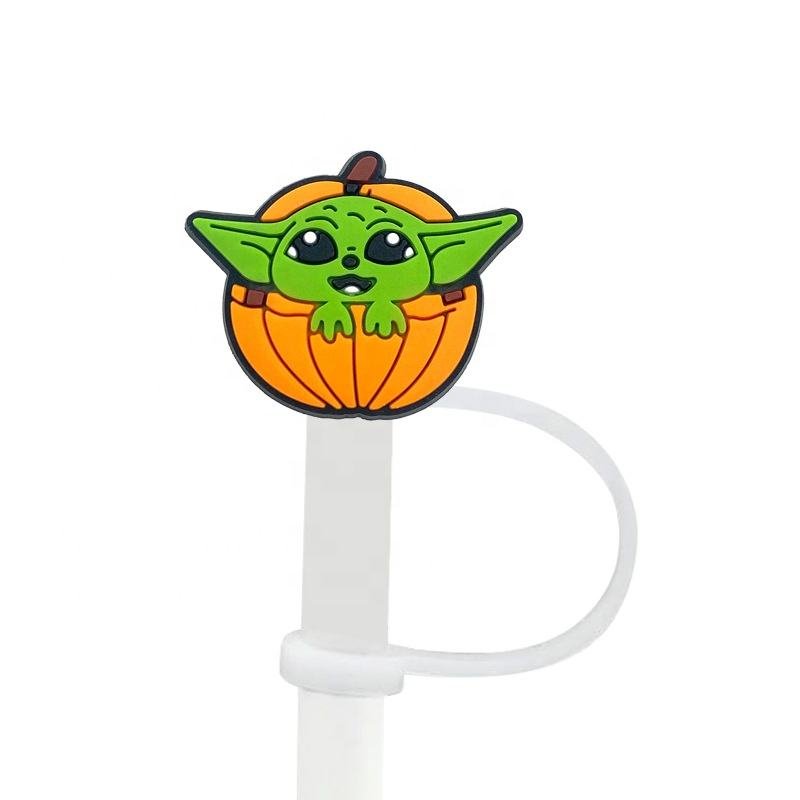 Yoda Straw Cover 8mm 10mm Custom Soft Pvc Baby Green Yoda Wars Star Straw Topper Charms for Stanley Tumbler Cup - photo 5