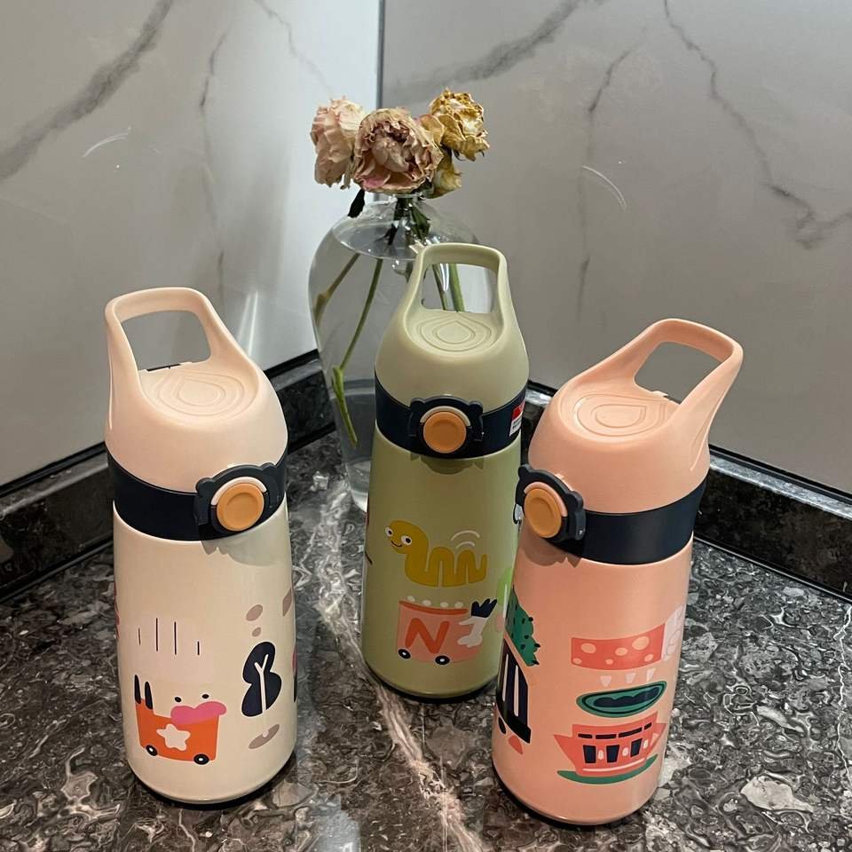 Cute Design 460ml Stainless Steel Kids Tumbler Cups With Straw - photo 5