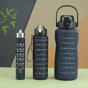 زجاجة ماء بلاستيك تحفيزية خالية من BPA مع مؤقتات تحفيزية للشرب 2L